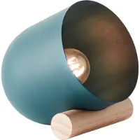Brilliant Tischleuchte 1-flammig HxLxB 20,5x19x16 cm Koji türkis/holz hell mit Schnurzwischenschalter