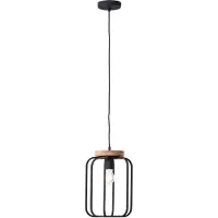 Brilliant Hängelampe Tosh Schwarz mit Holzbraun