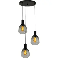 Masterlight Pendelleuchte Porto 3-flammig Glas Grün-Transparent Ø45cm
