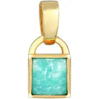 Elli Anhänger Amazonit Edelstein Viereck Vintage 925 Silber Elli Gold