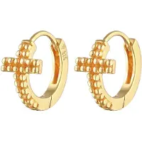Elli Ohrringe Creolen Kreuz Glaube Religion 925 Silber Elli Gold