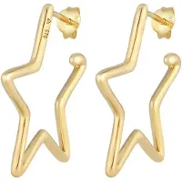 Elli Ohrringe Creolen Stern Astro Verspielt Filigran 925 Silber Elli Gold