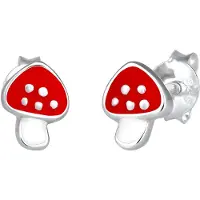 Elli Ohrringe Pilz Glücksbringer Emaille 925 Silber Elli Silber