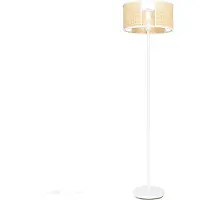 QAZQA Retro Stehlampe weiß mit Rattan 40 cm - Akira