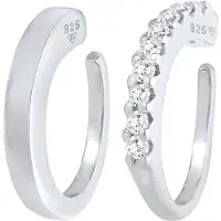 Elli Ohrringe Single Earcuff Basic Zirkonia 2Er Set 925 Silber Elli Silber