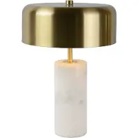 Lucide Tischlampe dimmbar aus Messing & Marmor, Ø25 cm, H. 30 cm, Modell 34540/03/31