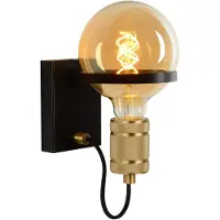 Lucide Wandleuchte Ottelien in Schwarz und Gold-Matt E27