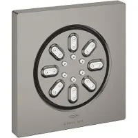 GROHE Seitenbrause Rainshower Aqua 26802, 2 Strahlarten, 3.3 l/min Durchflusskonstanthalter, inklusive Einbaukörper und Abdichtung, eckige Form, hard graphite gebürstet