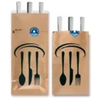 Multi Bestikpose 100x260 mm Kraft Brun med print,2000 stk/krt