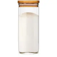 Klarstein bambuswald 300ml Vorratsglas | Aufbewahrungsglas mit luftdichten Deckel aus 100% ökologischen Bambus - Glasbehälter ideal für Gewürze Kräuter Kaffee Vorräte Müsli - spülmaschinenfest
