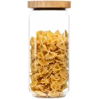 Klarstein Stapelglas mit Bambusdeckel 1000 ml stapelbar luftdicht