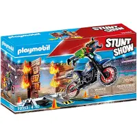 Playmobil Stuntshow 70553 Stuntshow Motorrad mit Feuerwand