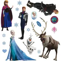 Disney Wandtattoo Die Eiskönigin Blau Lila und Braun 30 x 30 cm 600214