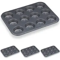 Relaxdays 4 x Muffinform für 12 Muffins Anthrazit