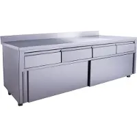 Saro Schiebetürenschrank mit 4 Schubladen Aufkantung 2000 x 700 x 850 mm