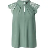 Vero Moda Spitzentop "VMMILLA SL LACE TEE" Materialmix, regular fit