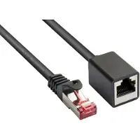 GOOD CONNECTIONS RNS Patchkabelverlängerung mit Rastnasenschutz, Cat. 6, S/FTP, PVC, 250MHz, CU, schwarz, 0,5m,
