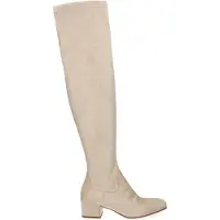 Manfield Beigefarbene Veloursleder-Stiefel | Größe 38