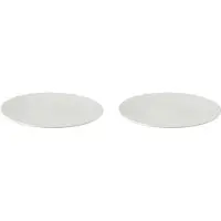Palmer 2 x White Delight Teller flach im Set, Porzellan, Ø 25 cm, weiß glänzend, randlos, moderne Form, spülmaschinenfest