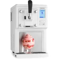Klarstein Sweet Sundae - Eiscrememaschine, 1,5 Liter, mitselbstkühlendem Kompressor, 200 Watt, Ausgabesystem, 3 StundenAuto-Kühlhaltefunktion, Reinigungsautomatik, Edelstahl, weiß