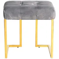 InStyle Look by Kayoom | Hocker Rory samt grau Samt 48x48x48 cm | NADUVI