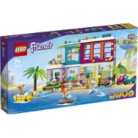 LEGO 41709 Friends Ferienhaus am Strand, Puppenhaus mit Mini-Puppe Mia, Zubehör und einem Schwimmbad, Sommer 2022 Set