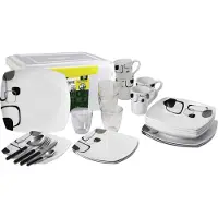 Brunner All Inclusive Geschirrset 36 Stück weiß/schwarz