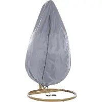 Beliani Regenschutz für Hängesessel Grau Stoff mit PVC Beschichtung 200 x 120 cm Rechteckige Folie Modern