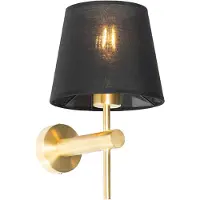 QAZQA Moderne Wandleuchte schwarz mit Gold - Pluk