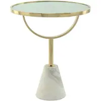 InStyle Look by Kayoom | Beistelltisch Rocio Marmor grau Glas 46x46x54 cm | NADUVI