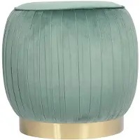 InStyle Look by Kayoom | Pouf Lilje Samt grün Samt 43x42x43 cm | NADUVI