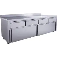 Saro Schiebetürenschrank mit 4 Schubladen und Aufkantung 1800 x 700 x 850 mm