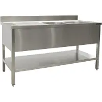 Saro Spültisch 2 Becken, Rechts - B 1600 X T 600 Mm