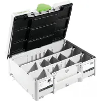 Festool Systainer T-LOC SORT-SYS3 M 137, Aufbewahrungsbox, Schwarz, Grün, Weiß, Rechteckig, Kunststoff, Einfarbig, Bohrer