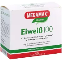 MEGAMAX Eiweiss 100 Erdbeer Pulver 7x30 g