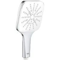 GROHE Vitalio Smartactive 130 Cube Handbrause 3 Strahlarten, Handduschbrause mit Kopf, Chrom, 9,5 l/min