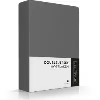 Romanette Spannbettlaken Anthrazit (Double Jersey)-2-personen (120/130 x 200/210/220 cm)