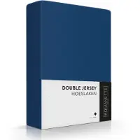 Romanette Spannbettlaken Blau (Double Jersey)-Lits-Jumeaux (160/180 x 200/210/220 cm)