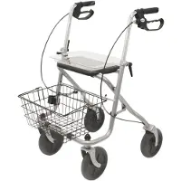 Drive Medical Migo Rollator mit Rückengurt, aus Stahl, 4 Räder, silberfarben