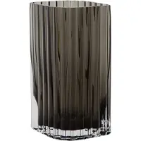 AYTM Folium Vase H20 Schwarz - , Schwarz, Glas
