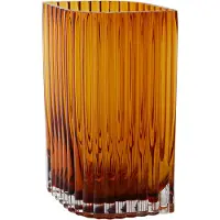 AYTM Folium Vase H25 Bernstein - , Folium, Braun / Rost, Glas, Design