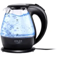 Adler AD 1224 Wasserkocher schwarz/transparent LED