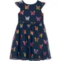 Bonprix Chiffonkleid für eleganten Auftritt, Kurzarm-Design, aus Polyester, Regular Fit