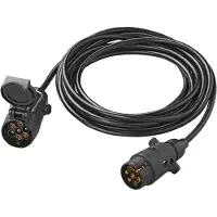 Pricenet ProPlus KFZ-Verlängerungskabel 343525, 12V, beidseitig 7-polig, Stecker & Buchse, Anhängerkabel, 5 m