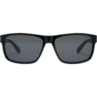 Polaroid Rechteckige Herren Sonnenbrille Schwarz Grau Polarisiert