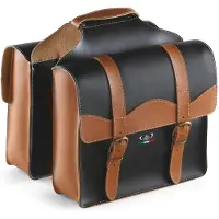 Selle Monte Grappa Monte Grappa Bauletto Doppelfahrradbeutel - 29 Liter - Leder - Schwarz / Dunkelbraun
