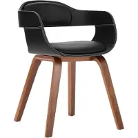 vidaXL Esszimmerstuhl Schwarz Bugholz und Kunstleder