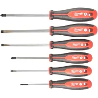 Milwaukee Serie mit 6 magnetischen Schraubendrehern Tip 4932471806, Black-red