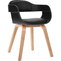 vidaXL Esszimmerstuhl Schwarz Bugholz und Kunstleder