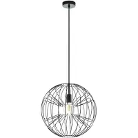 Eglo Pendelleuchte Okinzuri, 1 flammige Hängelampe Vintage,, Hängeleuchte aus Stahl in Nickel-Schwarz, Esstischlampe, Wohnzimmerlampe mit E27
